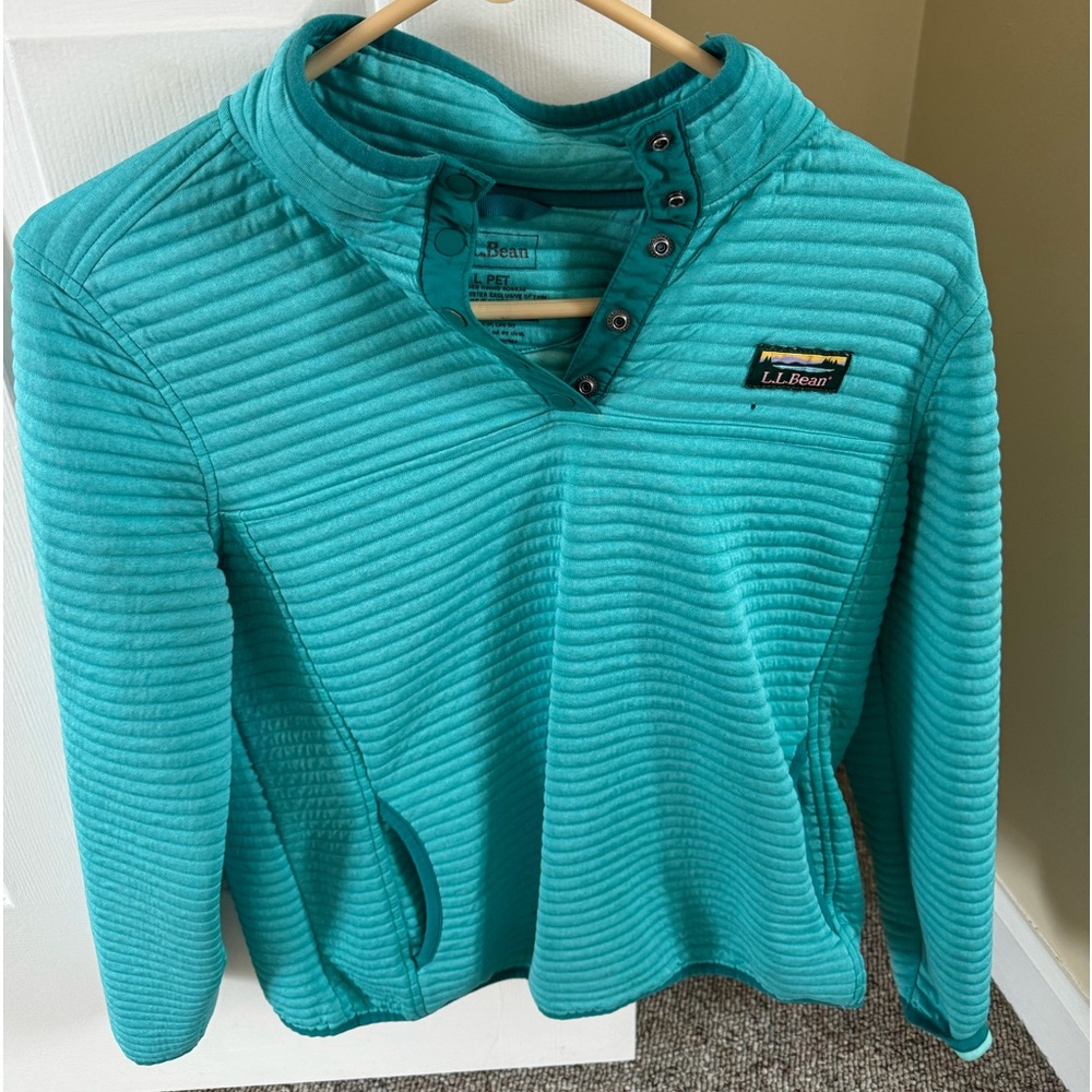 LL Bean Pullover 

Worn a handful of times

Size L Petit Misses 

Blue